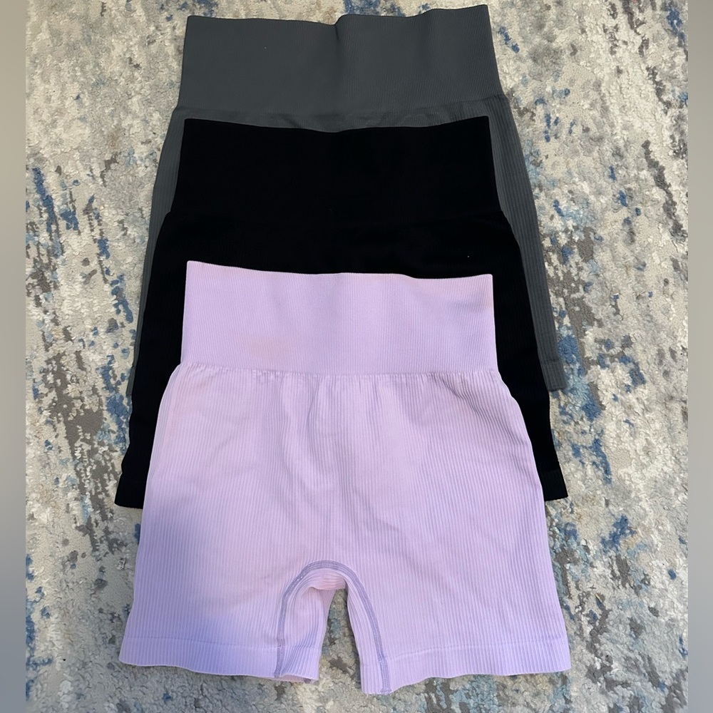 Set Of Three QQQ Biker Shorts